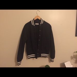 American Apparel Black Varsity Jacket XS